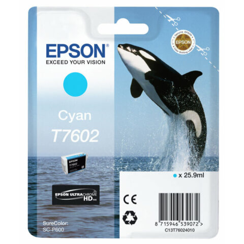 Αυθεντικό Φυσίγγιο μελάνης Epson T7602 Cian Μαύρο