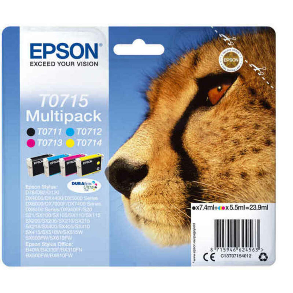 Αυθεντικό Φυσίγγιο μελάνης Epson T0715 Πολύχρωμο Κίτρινο Μαύρο Κυανό Mατζέντα