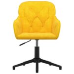 vidaXL Καρέκλες Τραπεζαρίας Περιστρεφόμενες 2 τεμ. Κίτρινες Βελούδινες