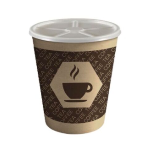 Ποτήρι με Kαπάκι Algon Καφές Χαρτόνι Αναλώσιμα 200 ml x10