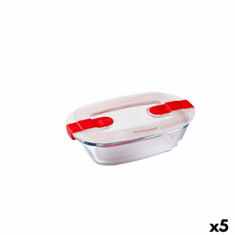 Ερμητικό Κουτί Γεύματος Pyrex Cook & Heat Ορθογώνιο 400 ml 17 x 10 x 5 cm Διαφανές Γυαλί (5 Μονάδες)