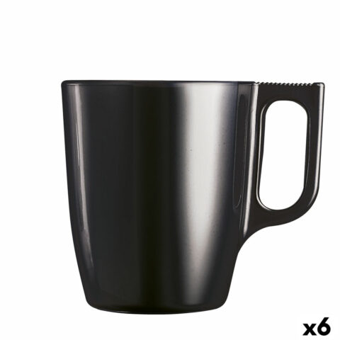 Κούπα Φλιτζάνι Luminarc Flashy Μαύρο 250 ml Γυαλί (x6)