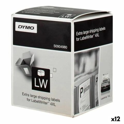 Ρολό Ετικετών Dymo LW 4XL Μαύρο/Λευκό 104 x 159 mm (12 Μονάδες)