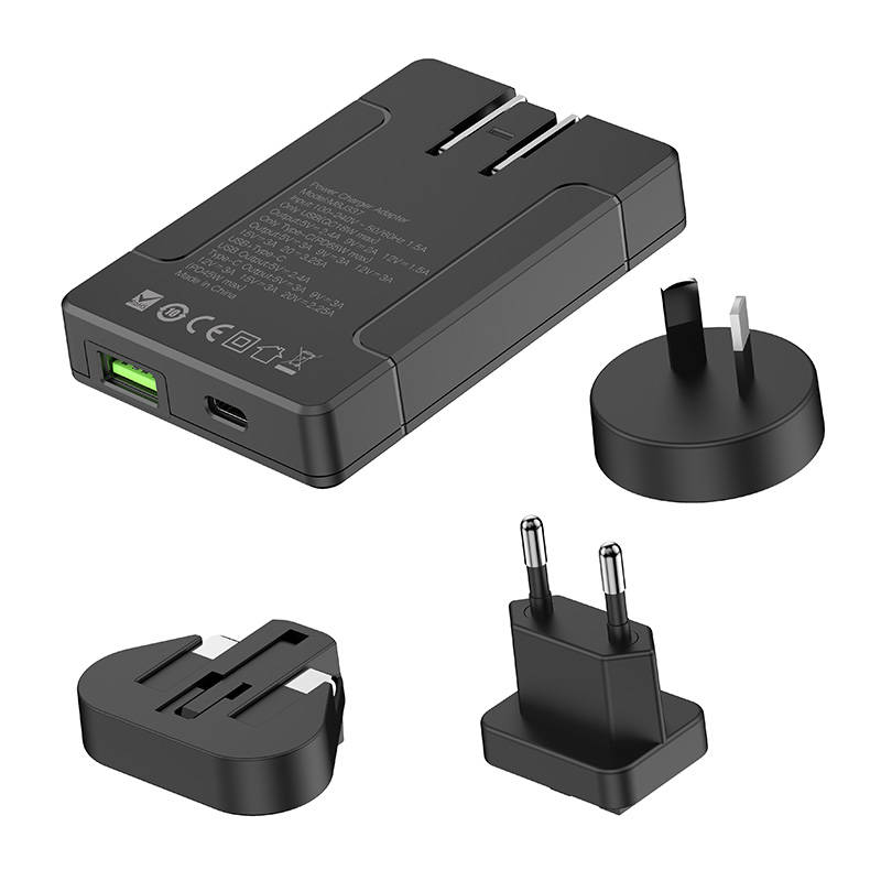 PD 65W + EU/UK/US/AU adapters (black)