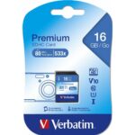 Κάρτα Μνήμης SD Verbatim PREMIUM SDHC C10/U1 16 GB