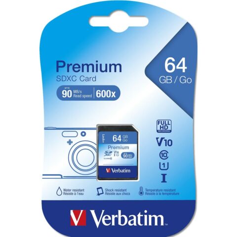Κάρτα Μνήμης SD Verbatim PREMIUM SDXC C10/U1 64 GB 2 g