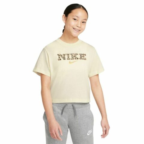 Παιδικό Μπλούζα με Κοντό Μανίκι Nike Sportswear Μπεζ