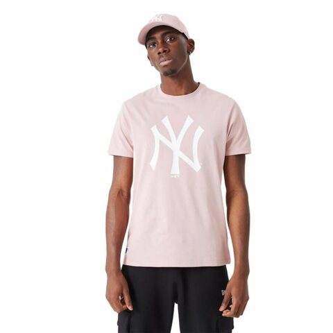 Μπλούζα με Κοντό Μανίκι New Era MLB League Essentials New York Yankees Ανοιχτό Ροζ Για άνδρες και γυναίκες