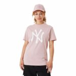 Μπλούζα με Κοντό Μανίκι New Era MLB League Essentials New York Yankees Ανοιχτό Ροζ Για άνδρες και γυναίκες