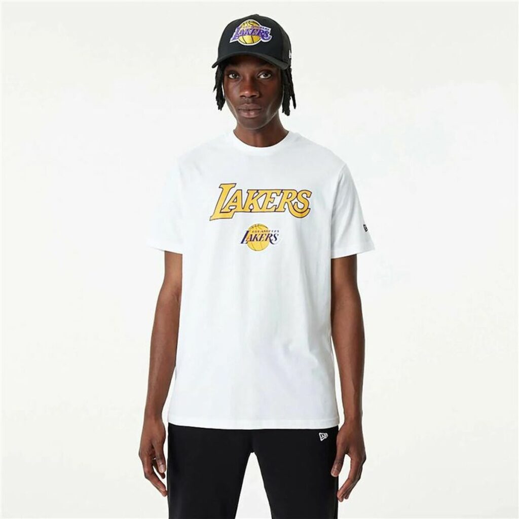 Μπλουζάκι μπάσκετ New Era NBA LA Lakers Λευκό