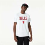 Μπλουζάκι μπάσκετ New Era NBA Chicago Bulls Λευκό