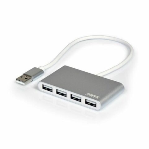 Hub USB 4 Θύρες Port Designs 900120 Ασημί Λευκό/Γκρι
