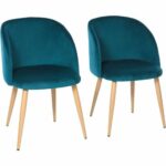 Καρέκλα Τραπεζαρίας Curvy Μπλε x2 55 x 45 x 99 cm (x2)