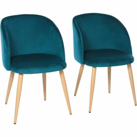 Καρέκλα Τραπεζαρίας Curvy Μπλε x2 55 x 45 x 99 cm (x2)