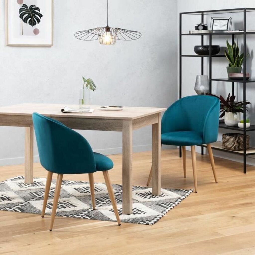 Καρέκλα Τραπεζαρίας Curvy Μπλε x2 55 x 45 x 99 cm (x2)