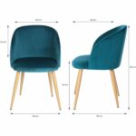 Καρέκλα Τραπεζαρίας Curvy Μπλε x2 55 x 45 x 99 cm (x2)