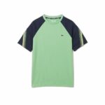 Ανδρική Μπλούζα με Κοντό Μανίκι Lacoste Sport Regular Fit Color-Block Σκούρο πράσινο