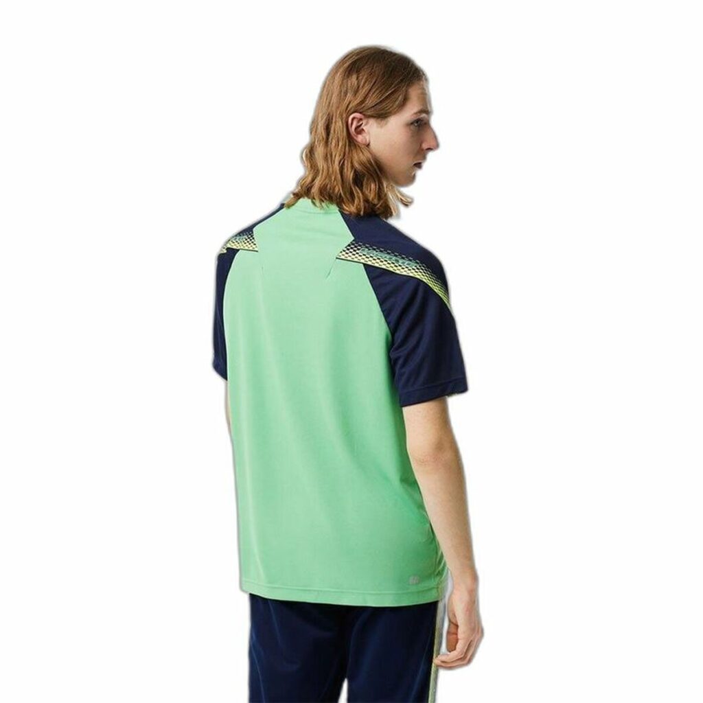 Ανδρική Μπλούζα με Κοντό Μανίκι Lacoste Sport Regular Fit Color-Block Σκούρο πράσινο