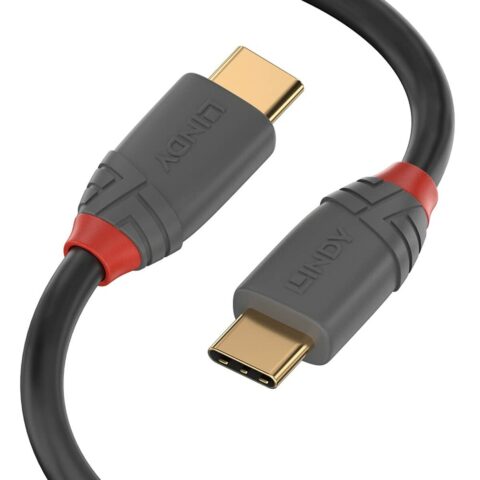 Καλώδιο USB C LINDY 36872 2 m Μαύρο Γκρι
