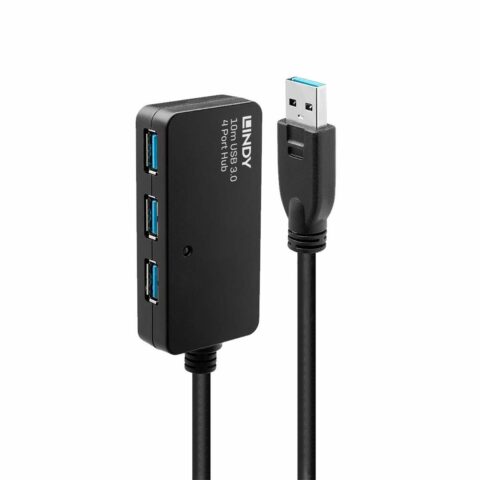 USB Hub LINDY 43159 Μαύρο