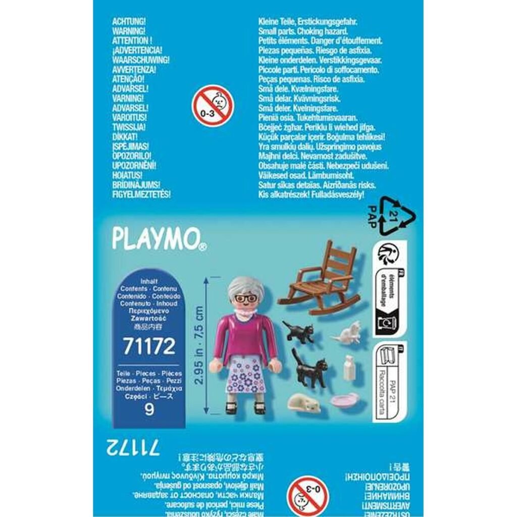 Playset Playmobil Special Plus: Grandmother with Cats 71172 9 Τεμάχια