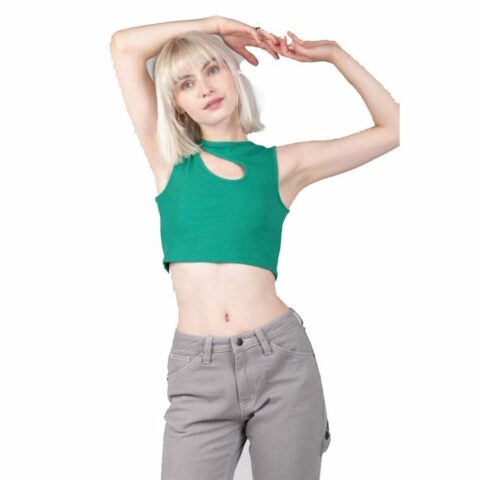 Γυναικεία Μπλούζα με Κοντό Μανίκι 24COLOURS Πράσινο