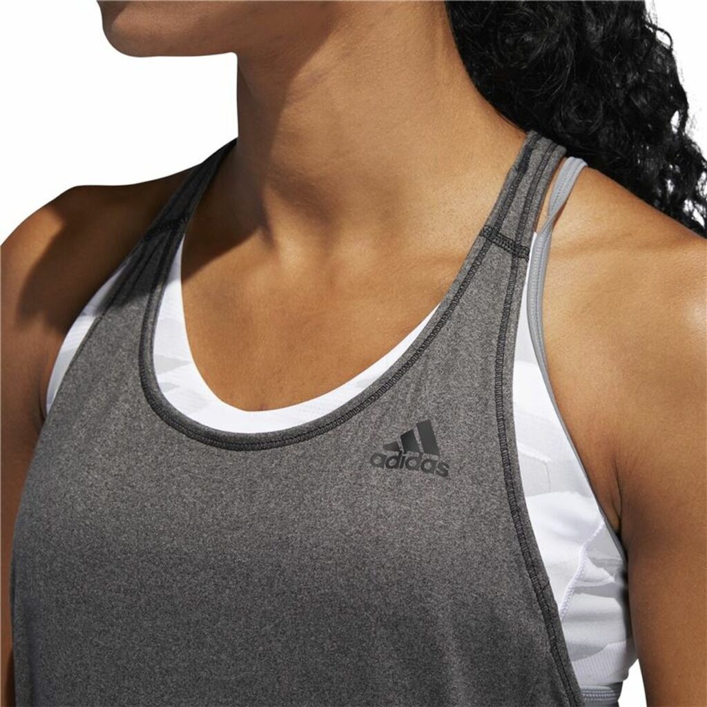 Αμάνικο Γυναικείο Mπλουζάκι Adidas 3 Stripes Tank Σκούρο γκρίζο