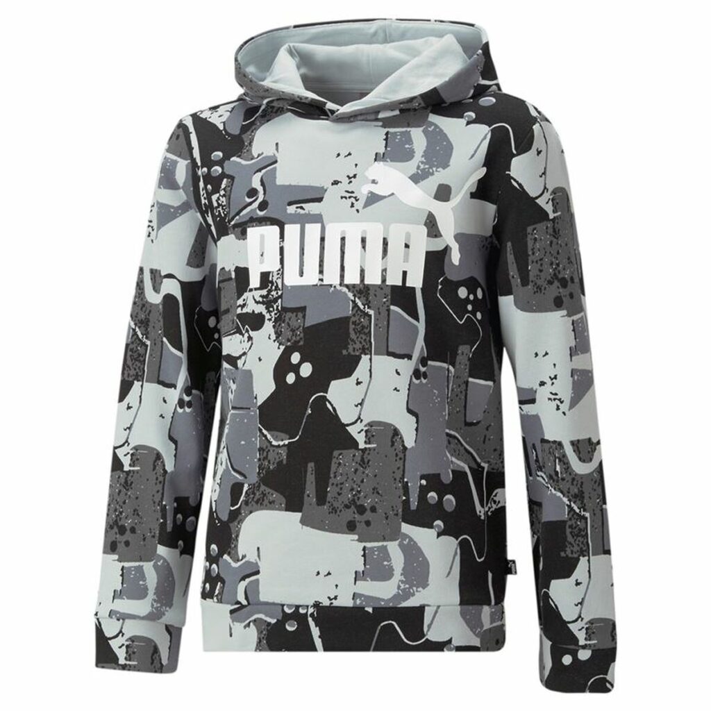 Παιδικό Φούτερ με Κουκούλα Puma Essentials+ Street Art Μαύρο Γκρι