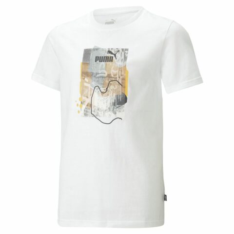 Παιδική Μπλούζα με Κοντό Μανίκι Puma Essentials+ Street Art Grap Λευκό