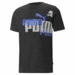 Μπλούζα με Κοντό Μανίκι Puma Ess+ Logo Power Μαύρο Άντρες