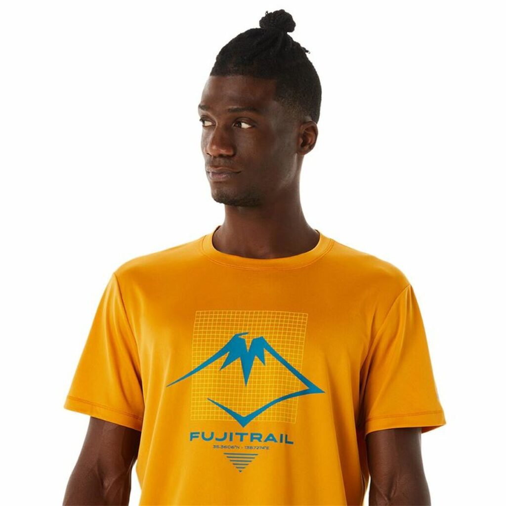 Ανδρική Μπλούζα με Κοντό Μανίκι Asics Fujitrail Logo Πορτοκαλί