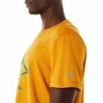 Ανδρική Μπλούζα με Κοντό Μανίκι Asics Fujitrail Logo Πορτοκαλί