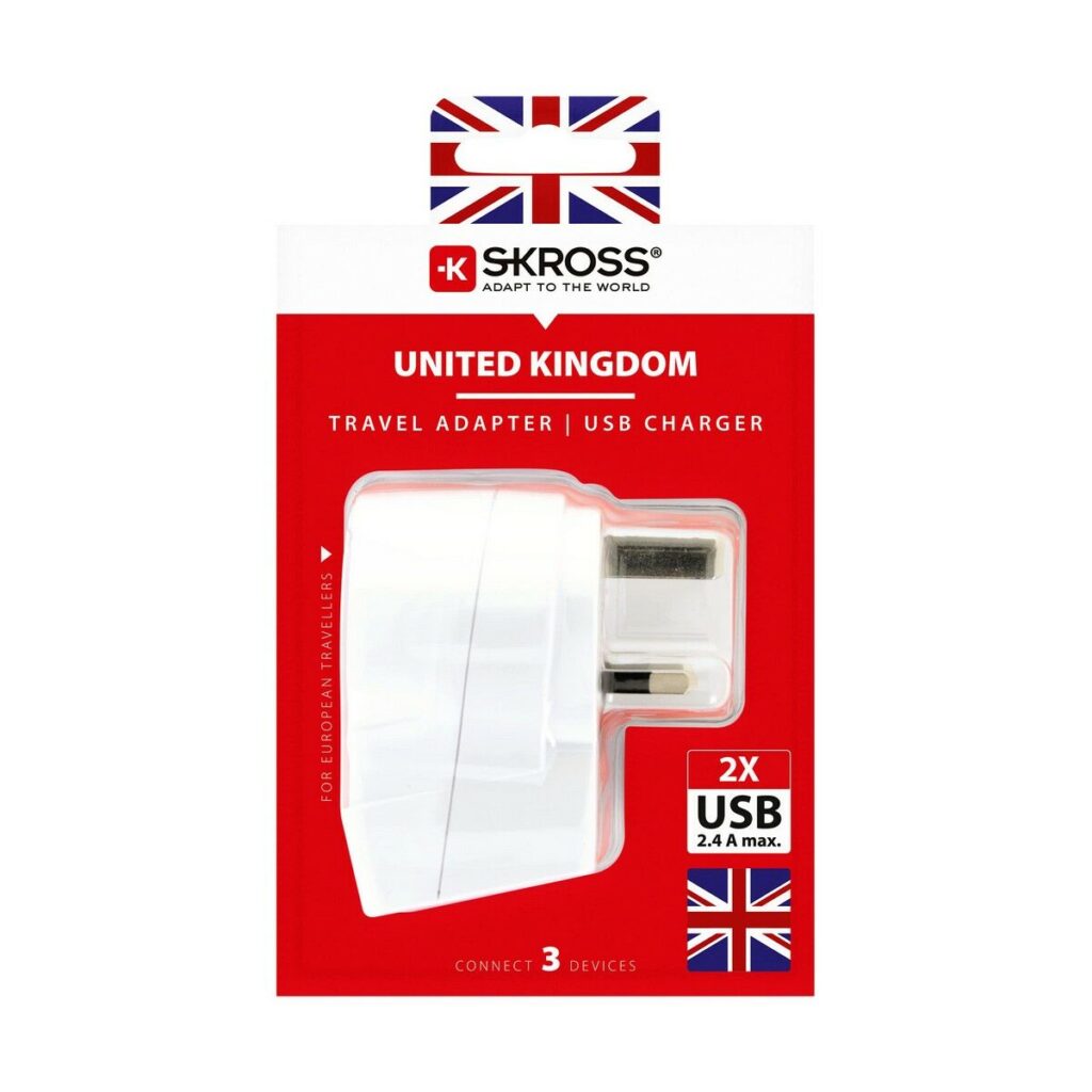 Αντάπτορας Ρεύματος Skross 1500280 USB x 2 Ευρωπαϊκή Ηνωμένο Βασίλειο