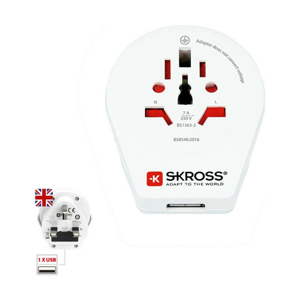 Αντάπτορας Ρεύματος Skross 1500267 Ηνωμένο Βασίλειο Διεθνώς 1 x USB