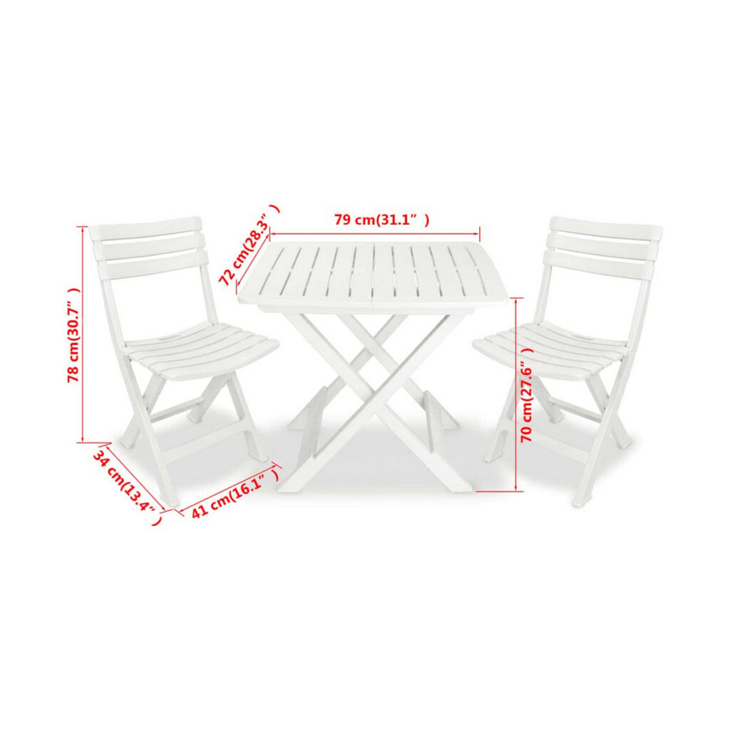 Σετ Τραπέζι με 2 Καρέκλες IPAE Progarden Camping Set πολυπροπυλένιο