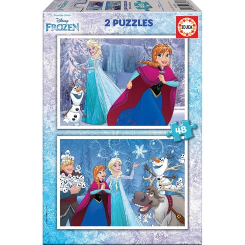Σετ 2 Παζλ   Frozen Believe         48 Τεμάχια 28 x 20 cm
