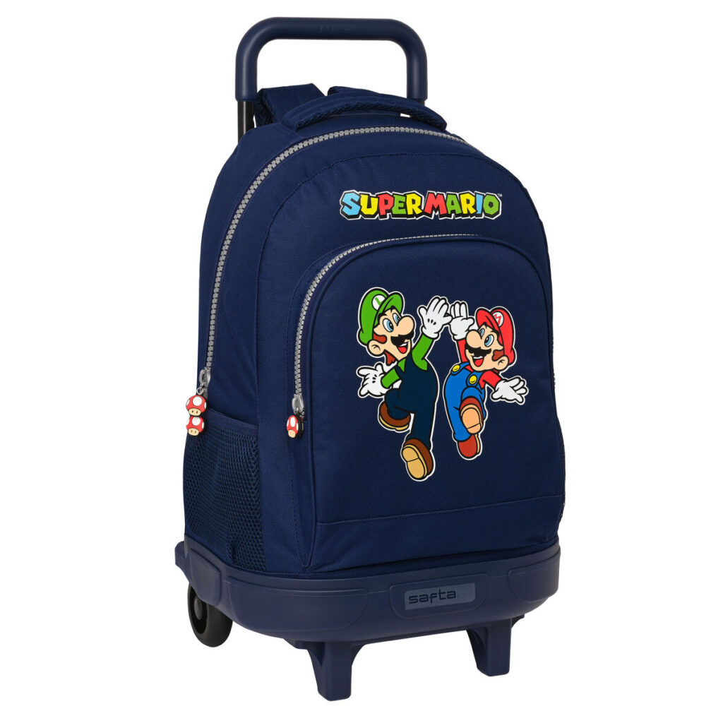 Σχολική Τσάντα με Ρόδες Super Mario Ναυτικό Μπλε 33 X 45 X 22 cm