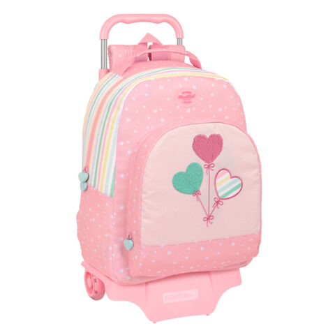 Σχολική Τσάντα με Ρόδες BlackFit8 Globitos Ροζ 32 x 42 x 15 cm