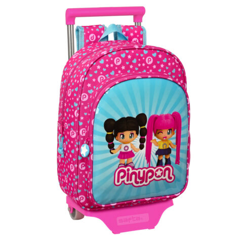 Σχολική Τσάντα με Ρόδες Pinypon Μπλε Ροζ 26 x 34 x 11 cm