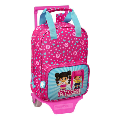 Σχολική Τσάντα με Ρόδες Pinypon Μπλε Ροζ 20 x 28 x 8 cm