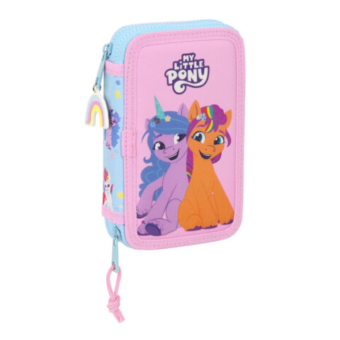 Σακίδιο Πλάτης για τα Μολύβια My Little Pony Wild & free Μπλε Ροζ 12.5 x 19.5 x 4 cm (28 Τεμάχια)