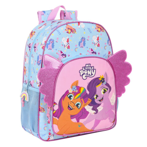 Σχολική Τσάντα My Little Pony Wild & free Μπλε Ροζ 33 x 42 x 14 cm