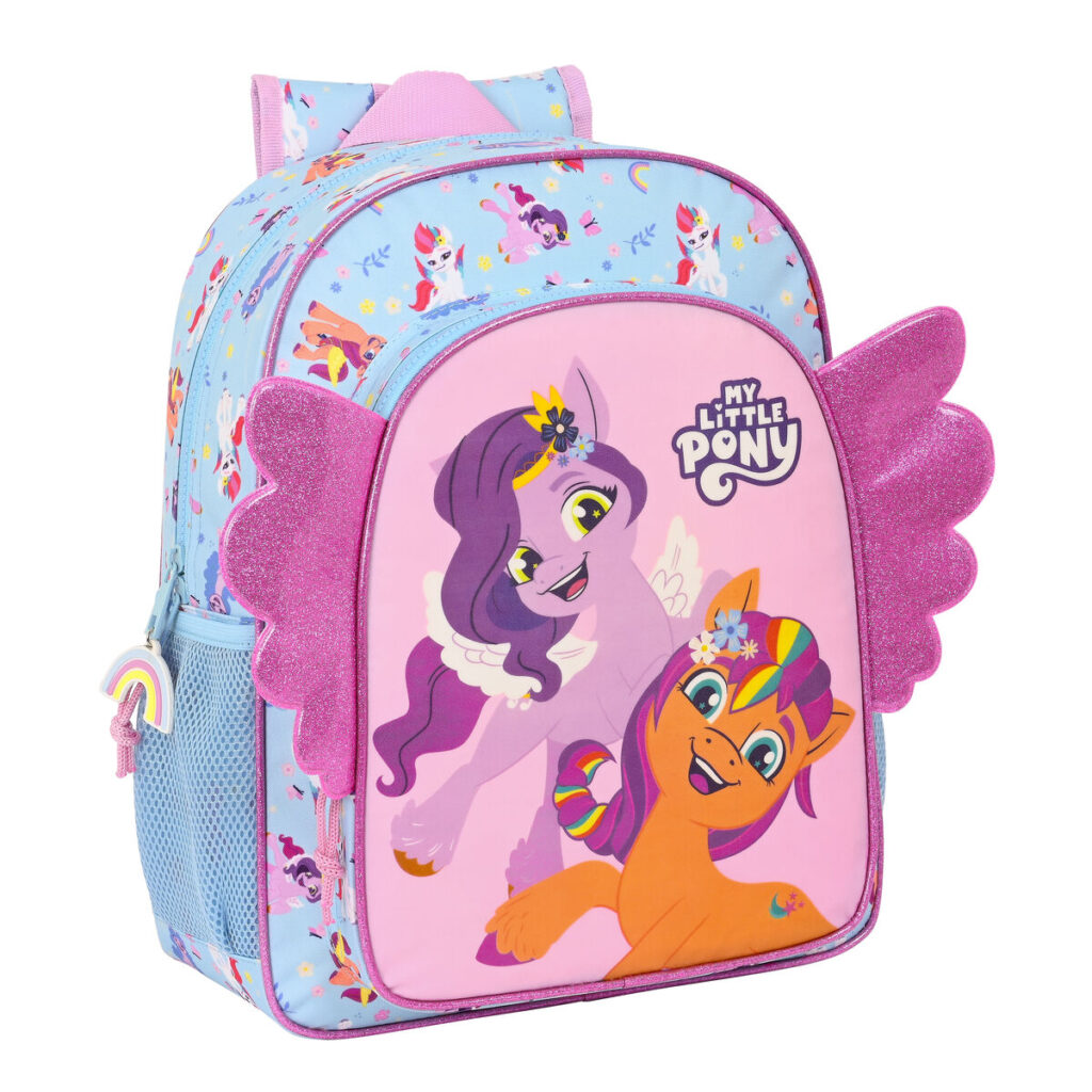 Σχολική Τσάντα My Little Pony Wild & free 32 x 38 x 12 cm Μπλε Ροζ