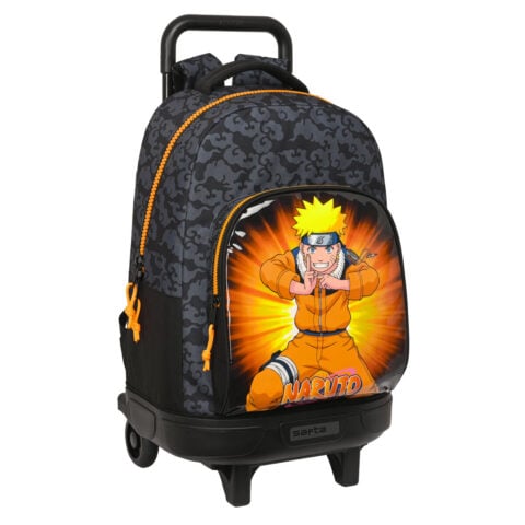 Σχολική Τσάντα με Ρόδες Naruto 33 x 45 x 22 cm Μαύρο Πορτοκαλί