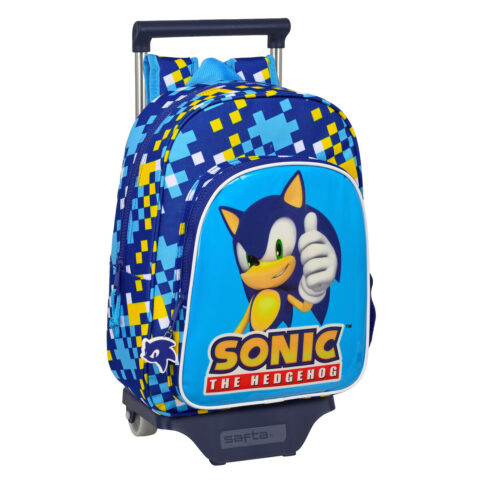 Σχολική Τσάντα με Ρόδες Sonic Speed 26 x 34 x 11 cm Μπλε
