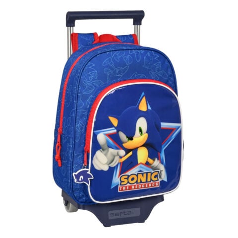 Σχολική Τσάντα με Ρόδες Sonic Let's roll Ναυτικό Μπλε 26 x 34 x 11 cm