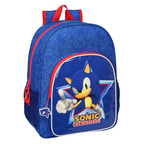 Σχολική Τσάντα Sonic Let's roll Ναυτικό Μπλε 33 x 42 x 14 cm