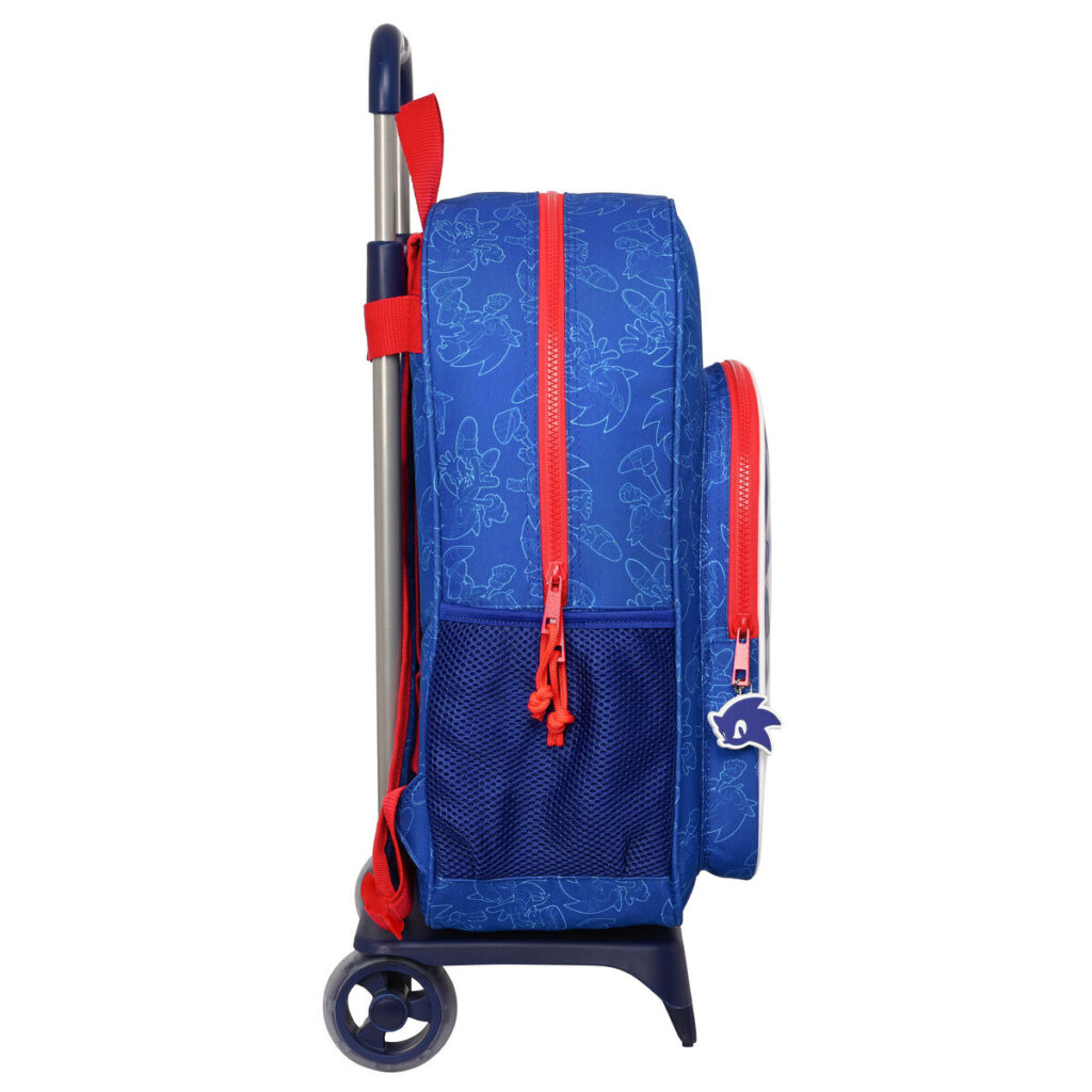 Σχολική Τσάντα με Ρόδες Sonic Let's roll Ναυτικό Μπλε 33 x 42 x 14 cm