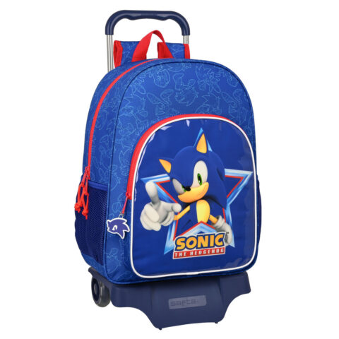 Σχολική Τσάντα με Ρόδες Sonic Let's roll Ναυτικό Μπλε 33 x 42 x 14 cm