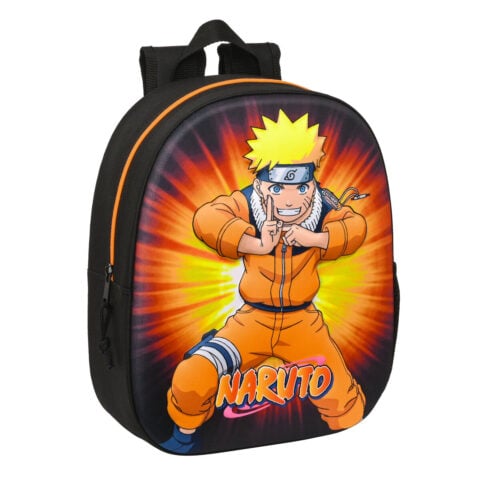 Σχολική Τσάντα 3D Naruto Μαύρο Πορτοκαλί 27 x 33 x 10 cm
